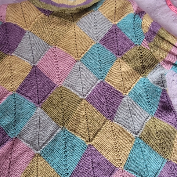 Spanner Argyle Easter Wool Blend Turtleneck Sweater sz S - Picture 7 of 10